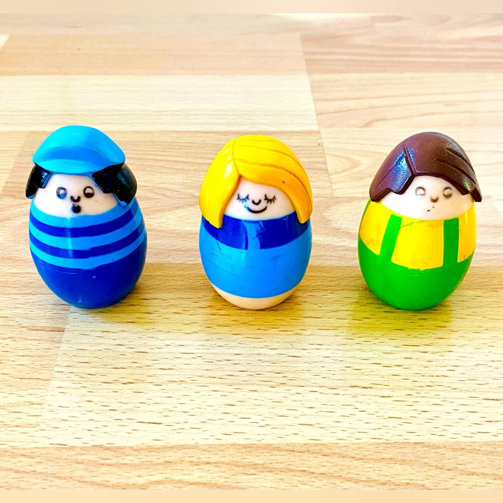 VINTAGE 1970s TONKA TODDLERS Peek-A-Boo Finger Puppet Figures Egg Shaped